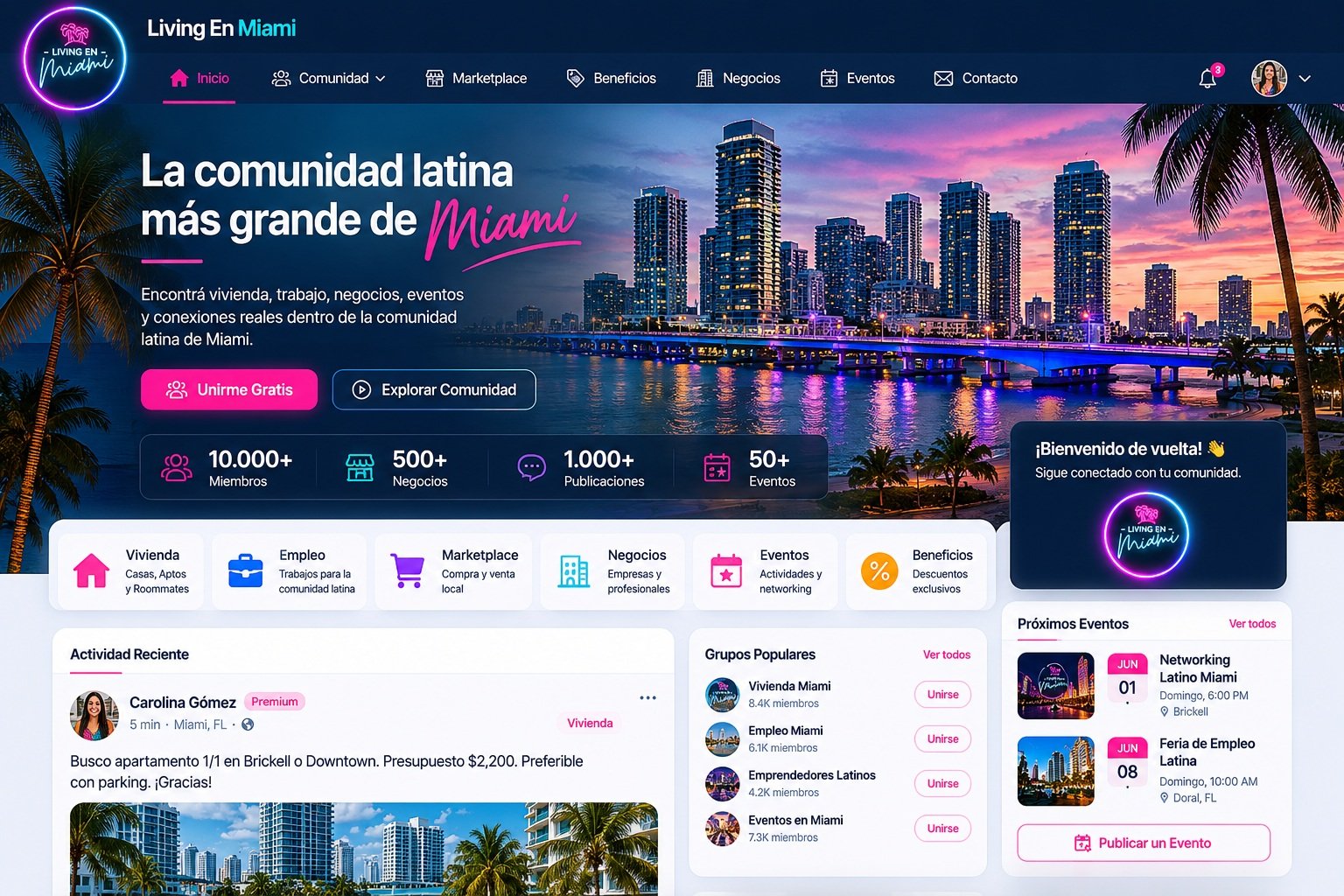 Sitio web de Living en Miami